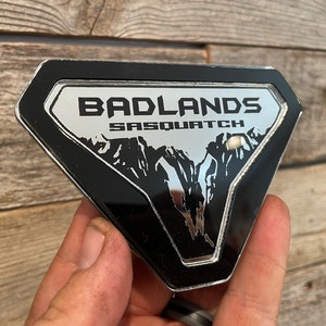 NEW &quot;Badlands Sasquatch&quot; Chrome On Black On Chrome, Fender Badges, Acrylic Badges , New body style Emblems