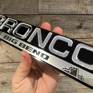 Throwback BR0NC0 Big Bend Chrome/Black/Silver Fender Badges, Acrylic Badges ,Emblems