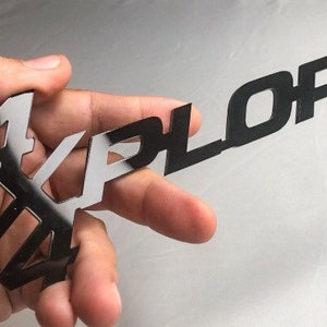 4x4 Explorer Badges - All Black Acrylic, Paintable Acrylic Badges , Ford Explorer Emblems, Ford Explorer 4x4