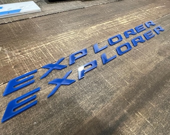 2020-Current EXPL0RER Lower rocker panel Inserts (GLOSS BLUE) set of 16 letters