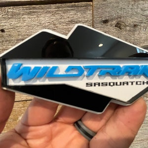 NEW &quot;WILDTRAK&quot; Blue & Black On White, Fender Badges, Acrylic Badges , New body style Emblems