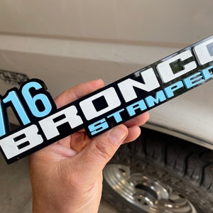 NEW &quot;716 Bronco Stanmpede&quot; Badge, PAINTABLE Acrylic Badges , New body style Emblems