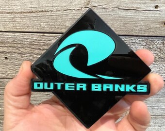 0UTER BANKS Acrylic Car Badge: Mint, Gloss Black, Matte Black