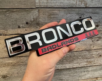 Throwback Badlands Chrome/Black/Red Fender Badges, Acrylic Badges ,Emblems
