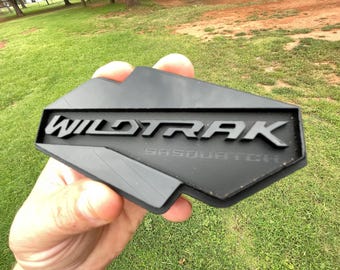 NEW &quot;WILDTRAK&quot; Sasquatch Blackout, Gloss Black On Matte Black, Fender Badges, Acrylic Badges , New body style Emblems