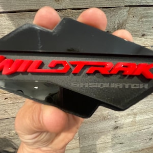 NEW &quot;WILDTRAK-SASQUATCH&quot; Red On Black On Matte Black, Fender Badges, Acrylic Badges , New body style Emblems