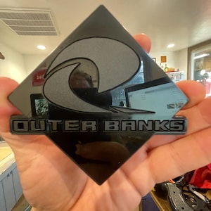 Blackout Reversed &quot;OUTERBANKS&quot; Matte Black Letters On Gloss Black On Matte Black (No Sasquatch)