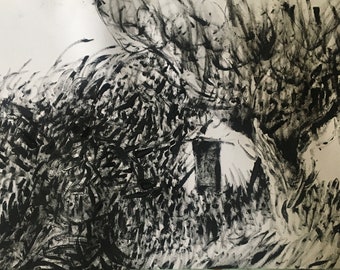 Descuidado | Hand Drawn Ink On Canson Paper | Home Decor | Art | Wall Decor | Greek Art  | Painting | Drawing