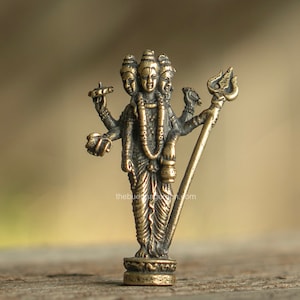 Shiva Trimurti Figurine, 1 and 3/8 Inches Tall, Shiva, Vishhnu, Brahma Statue (3.5CM tall)