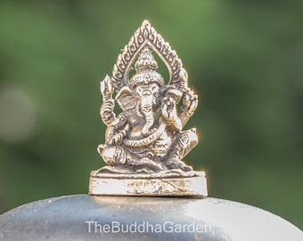 Tiny Brass Sitting Ganesh Statue, 1 Inch Tall, Hindu Statue, Hinduism Statue, Pocket Statue, Travel Statue, Ganesha Statue
