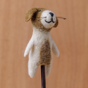 Puppy Felt Finger Puppet, Handmade Finger Puppet, Childrens Story Toy, Puppy Toy, Animal Finger Puppet
