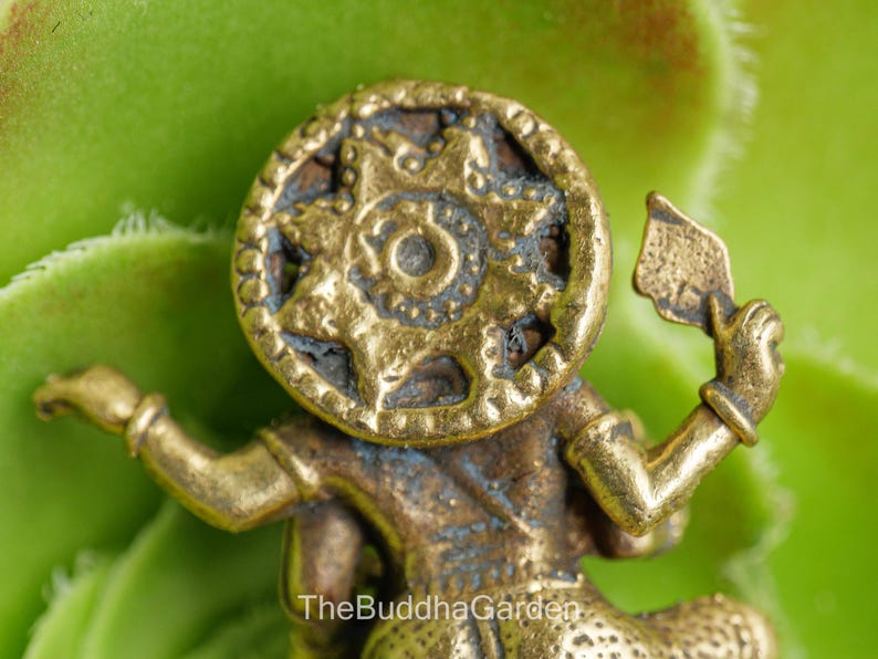 Dancing Ganesha Statue, 1.25 Inches Tall, Brass Dancing Ganesh Statue, Small Ganesha Figurine in Brass from Thailand image 4