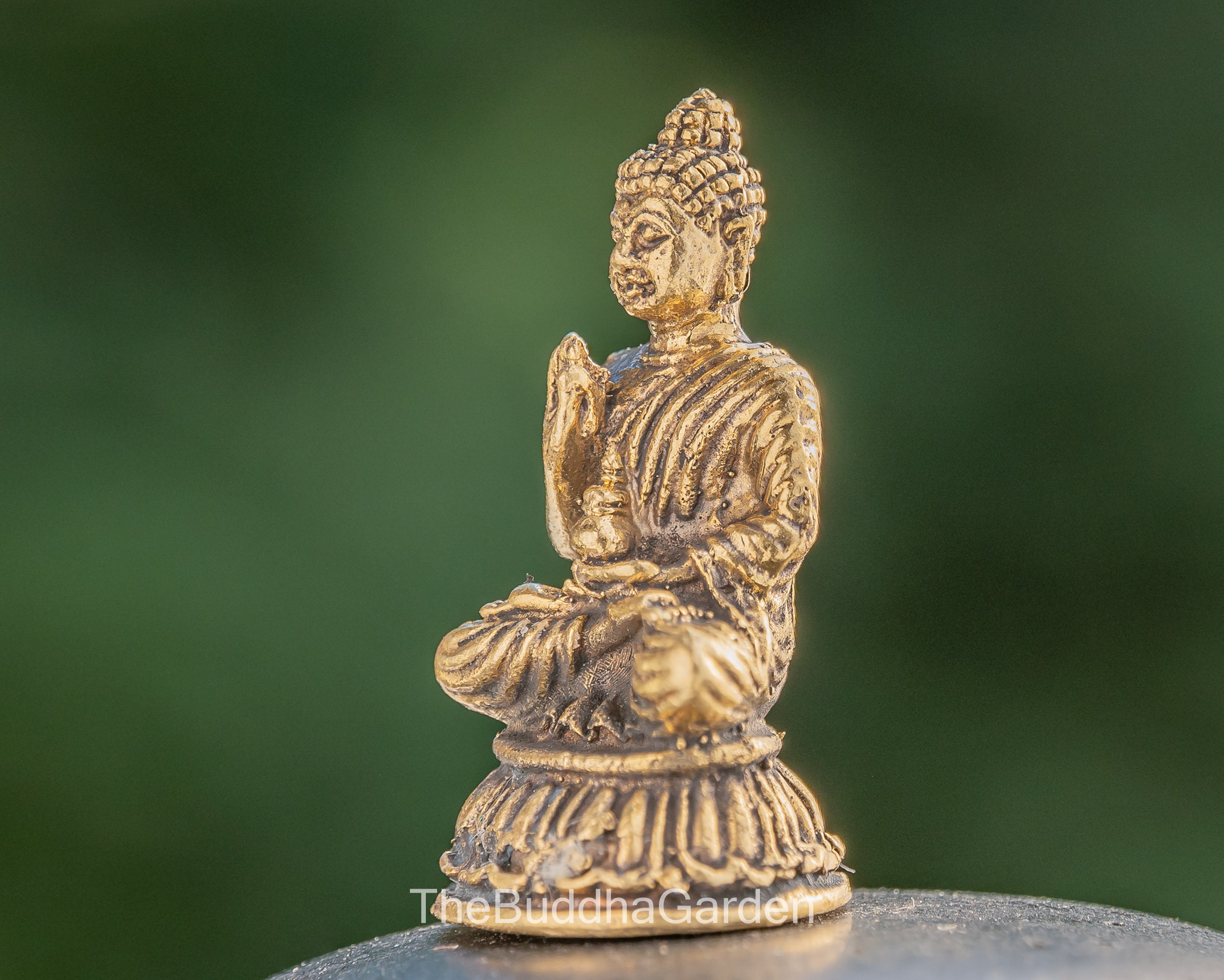 Protection Buddha Mini Statue Brass 1 and 1/8th Inches Tall Etsy