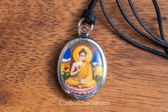 Buddha Pendant Protection Buddha Necklace Pendant with Cord Necklace Etsy