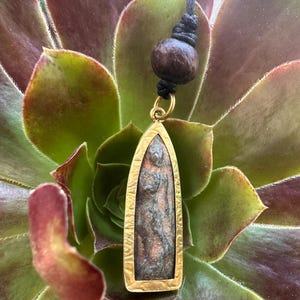 Thai Buddha Pendant: Sukhothai Buddha Necklace Pendant, Walking Buddha Pendant, 1.25 inches tall. image 4