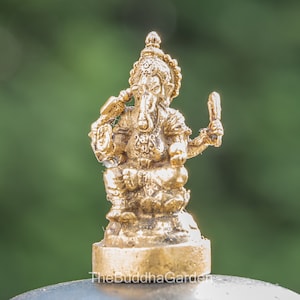 Brass Sitting Ganesh Statue, I.5 Inches Tall, Hinduism Statue, Hindu Statue, Ganesha Statue, Protection Statue, Healing Statue, Alter Statue