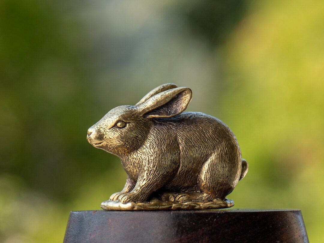 Brass Rabbit Statue, Small Statue, Nature Statue, Bunny Statue, Antique ...