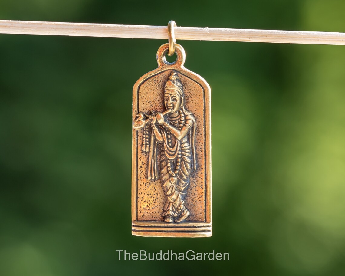 Lord Krishna Pendant Shri Krishna Necklace Pendants in Gold Etsy