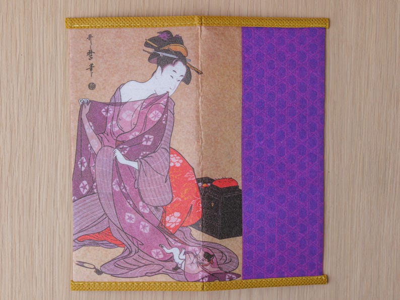 Japanese Wallets: Rice Paper Billfolds Geisha and Kitten