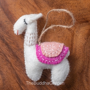 Felt Llama Ornaments, Handmade Felt Decoration, Felt Christmas ornament