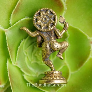 Dancing Ganesha Statue, 1.25 Inches Tall, Brass Dancing Ganesh Statue, Small Ganesha Figurine in Brass from Thailand image 3