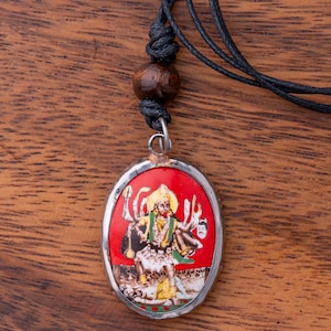 Kali Necklace: Hindu Goddess Kali Necklace Pendant with Cord Necklace