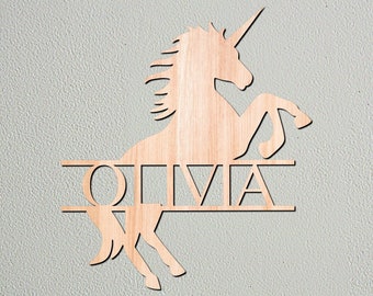Unicorn Room Sign, Personalised Name Sign, Girls Room Decor, Unicorn Bedroom Sign, Wooden Kids Bedroom Sign