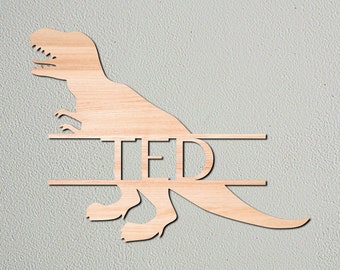 Dinosaur Room Sign, Personalised Name Sign, Boys Room Decor, T-Rex Bedroom Sign, Wooden Kids Bedroom Sign