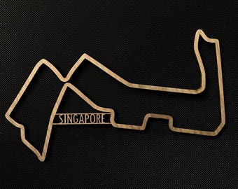 Singapore Circuit Wall Art | Formula 1 Night Race Decor | F1 Fan Gift | Marina Bay Street Circuit | Motorsport Wall Art