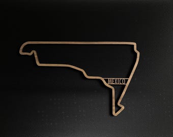 Mexico Formula Track Wall Art | Wooden or Black Acrylic F1 Circuit Decor | Autódromo Hermanos Rodríguez | Motorsport Gift | Racing Fan Decor
