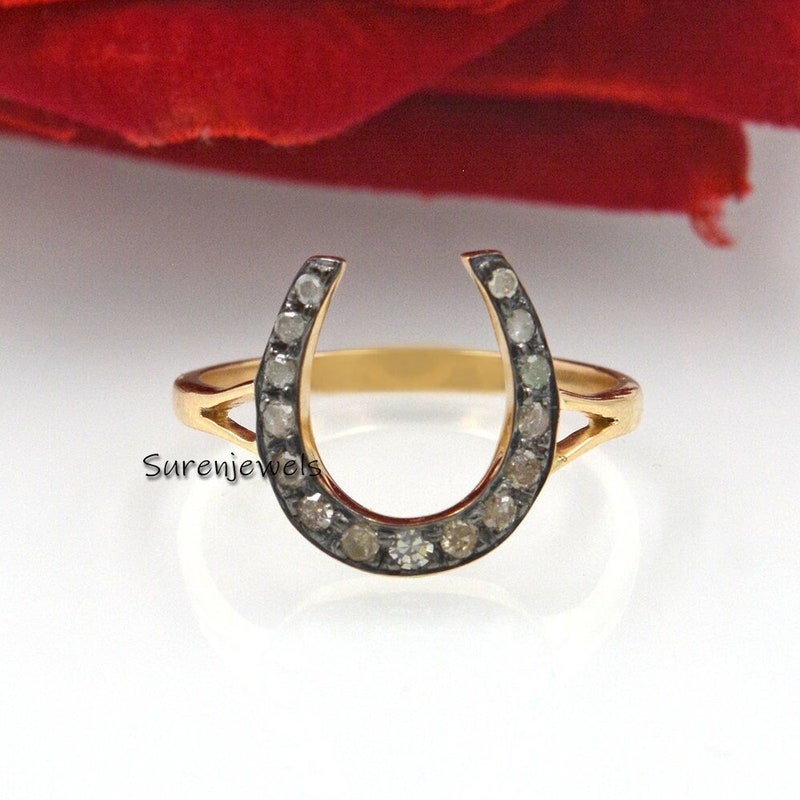 Diamond Horseshoe Ring - Etsy
