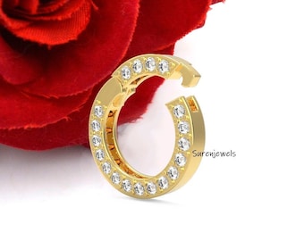14k gold Charm enhancer lock Charm Clip Chain Connector Clasp