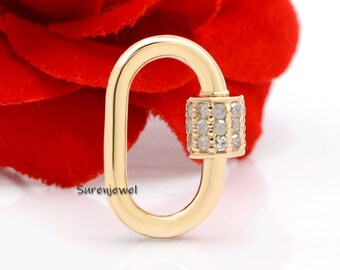 Diamond 925 Silver Carabiner Lock: Gold Screw Oval Jewelry Supplier