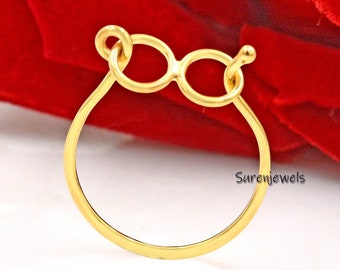 14k Gold Charm Holder Pendant: Handmade Hourglass Design