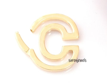 14k Gold Charm-Verstärker: Designer-Verschluss für Verbinder (16 mm)