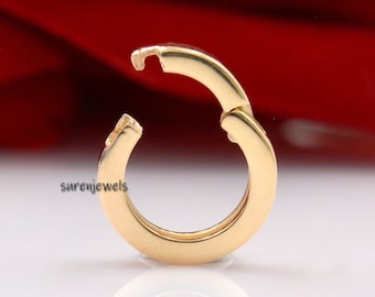 14K Gold Charm Enhancer: Round Multi Charm Holder