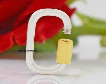 925 Silver Square Carabiner Lock: Jewelry Connector