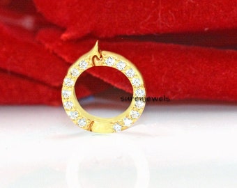 14K Gold Charm Enhancer: Round Charm Holder, 10mm