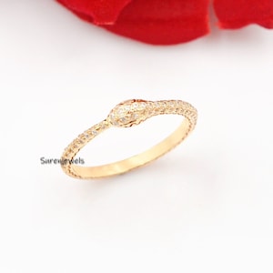 925 Silver Ouroboros Snake Ring, Gold Ouroboros Diamond Snake Ring, Dainty Ouroboros Serpent Ring, Ouroboros Snake Ring, Ouroboros Jewelry