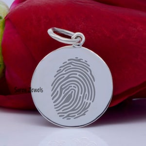 14k Massivgold Fingerabdruck Gedenkanhänger, Fingerabdruck Handschrift Anhänger in Massivgold, Gold Fingerabdruck Schmuck, Gedenkfingerabdruck