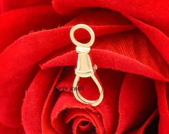 9k Gold Swivel Push Lock: Handmade Pendant Enhancer (18x7 mm)