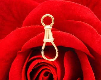 Cierre giratorio de oro de 14 quilates: soporte para dijes colgantes (18 x 7 mm)