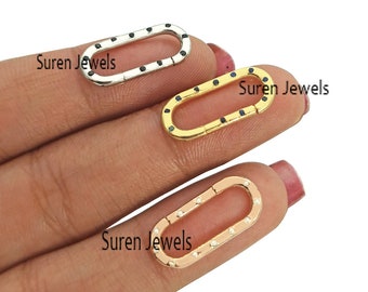 14K Gold Diamond Charm Enhancer: Elongated Charm Holder