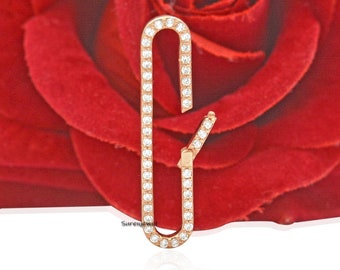 14K Gold Diamond Enhancer Charm Pendant Lock