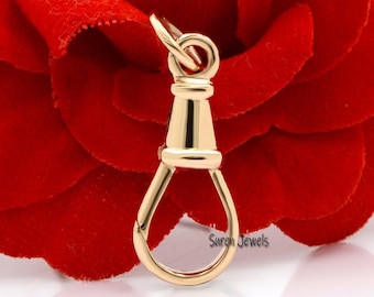 14k Solid Gold Swivel Clasp: Pendant Lock for Charms