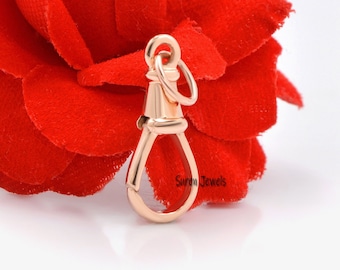 14k Solid Gold Swivel Clasp: Pendant Lock for Charms