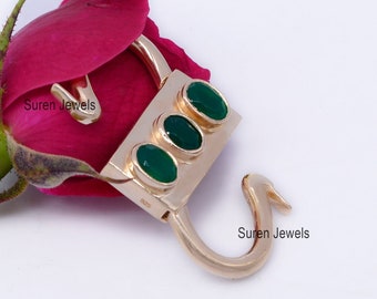 14k vergulde edelsteenhangslothanger: handgemaakte sieraden