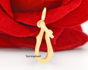 14K Gold Elongated Enhancer Link: Snap Lock Jewelry (25mm)