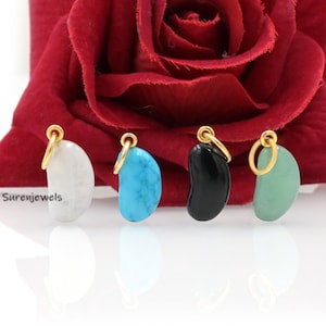 Gemstone Lucky Bean Charm: Carnelian Pendant Jewelry