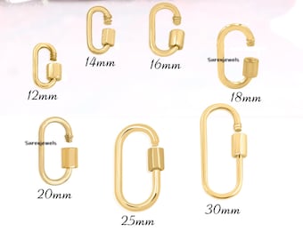 14k Gold Carabiner Lock: Handmade Pendant Clasp
